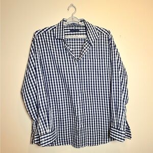 Tommy Hilfiger Navy and White Checkered Shirt